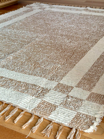 Tapete Artesanal 100% algodão Dama Caramelo 1,50x2,00- Feito à Mão | Casa Naduni